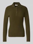 Marc O'Polo Slim Fit Poloshirt aus gerippter Baumwolle in Khaki, Größe...
