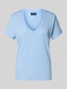 Polo Ralph Lauren T-Shirt mit Label-Stitching und V-Ausschnitt in Blau...
