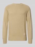 Les Deux Strickpullover mit gerippten Abschlüssen in Sand, Größe L