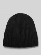 Barts Mütze mit Label-Detail Modell 'WILBERT' in Black, Größe 1