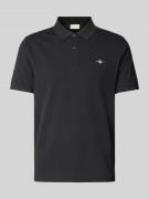 Gant Poloshirt mit Label-Stitching Modell 'SHIELD' in Black, Größe XXL
