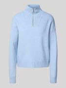 Pieces Regular Fit Pullover mit Troyer-Kragen Modell 'OREE' in Hellbla...