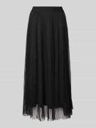 Only Regular Fit Midi-Rock aus Mesh Modell 'LAVINA' in Black, Größe L