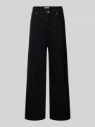 Review Wide Leg Jeans aus reiner Baumwolle in Black, Größe 26/32