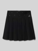 Guess Faltenrock mit Ziersteinbesatz und Label-Applikation in Black, G...