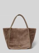 Abro Shopper mit Fellbesatz Modell 'Willow' in Schlamm, Größe 1