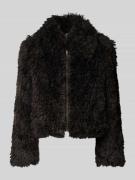 STAND STUDIO Jacke aus Teddyfell mit Reißverschluss in Mittelgrau, Grö...