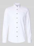 Jake*s Slim Fit Businesshemd aus Baumwolle mit Kentkragen in Weiss, Gr...