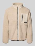 Tom Tailor Denim Regular Fit Teddyfell-Jacke mit Stehkragen in Beige, ...