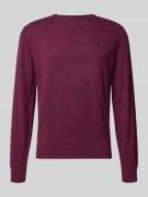 Fynch-Hatton Strickpullover mit Rundhalsausschnitt in Bordeaux, Größe ...