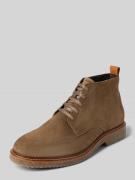 Marc O'Polo Schnürschuhe aus Veloursleder in Taupe, Größe 45