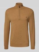 Polo Ralph Lauren Regular Fit Strickpullover aus reiner Wolle in Hellb...