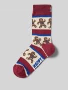 Happy Socks Socken im Allover-Look Modell 'Gingerbread Stripe' in Bord...