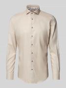 Profuomo Slim Fit Businesshemd aus reiner Baumwolle in Sand, Größe 38