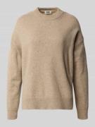 Drykorn Oversized Strickpullover mit gerippten Abschlüssen in Sand Mel...