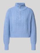 Only Regular Fit Troyer aus Baumwoll-Mix Modell 'DORITTA' in Hellblau,...