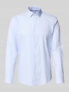 Jake*s Slim Fit Business-Hemd mit Knopfleiste in Bleu, Größe 41/42