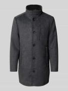 Tom Tailor Regular Fit Wollmantel mit Stehkragen in Dunkelgrau Melange...