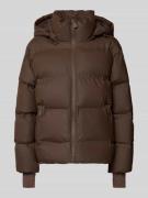 Neo Noir Steppjacke mit Reißverschlusstaschen in Dunkelbraun, Größe 38