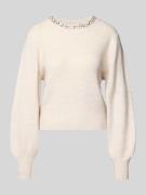 Only Regular Fit Strickpullover mit Schmucksteinbesatz Modell 'ELSA' i...