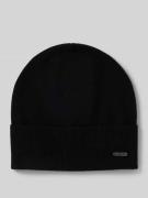 BOSS Beanie aus Schurwoll-Kaschmir-Mix Modell 'LARI' in Black, Größe 1