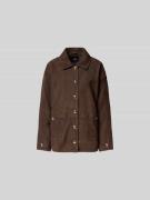Anine Bing Regular Fit Jacke mit Umlegekragen in Dunkelbraun, Größe L