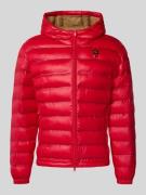 Blauer Usa Steppjacke mit Kapuze Modell 'CHARLES' in Rot, Größe L