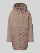 WHITE LABEL Steppjacke mit Fleece und Eingrifftaschen in Taupe, Größe ...