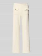 Cambio Flared Stoffhose in verkürzter Passform in Offwhite, Größe 38