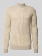 Blend Regular Fit Strickpullover mit Woll-Anteil in Beige, Größe 3XL