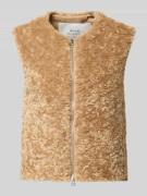 OPUS Weste aus Kunstfell Modell 'Wahida' in Camel, Größe 38