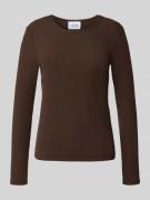VILLA SOPHIE Longsleeve mit Label-Stitching Modell 'MAYA' in Dunkelbra...