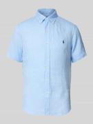 Polo Ralph Lauren Custom Fit Leinenhemd mit Button-Down-Kragen in Hell...