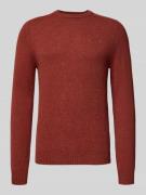 MCNEAL Regular Fit Strickpullover aus reiner Wolle in Dunkelrot Melang...