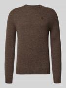 MCNEAL Regular Fit Strickpullover aus reiner Wolle in Schoko Melange, ...