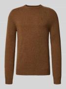 MCNEAL Regular Fit Strickpullover aus reiner Wolle in Cognac Melange, ...