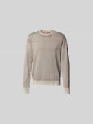 Diesel Pullover mit gerippten Abschlüssen in Hellgrau, Größe L