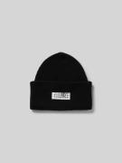 MM6 Maison Margiela Beanie aus Woll-Mix mit Logo-Patch in Black, Größe...