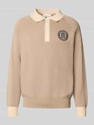 PROHIBITED Strickpullover mit Label-Detail in Beige, Größe L