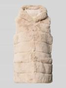 Apricot Weste aus Kunstfell mit Steppnähten in Offwhite, Größe L