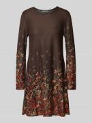 Apricot Minikleid mit Rundhalsausschnitt in Cognac, Größe L