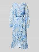 Jake*s Cocktail Cocktailkleid mit V-Ausschnitt in Bleu, Größe 36