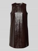 Stefanel Minikleid in Leder-Optik in Dunkelbraun, Größe L