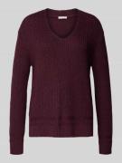 Tom Tailor Regular Fit Strickpullover aus Baumwoll-Mix in Bordeaux, Gr...