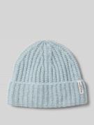 Marc O'Polo Mütze aus Woll-Mix mit Umschlag in Hellblau, Größe 1