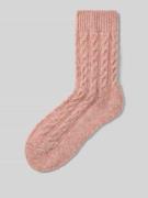 camano Socken mit Zopfmuster in Rosa, Größe 35-38