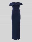 Lipsy Off-Shoulder-Kleid mit Gehschlitz in Marine, Größe 34