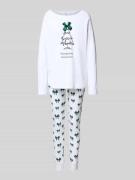 LOUIS & LOUISA Regular Fit Pyjama mit Zierschleife Modell 'Kuschelig' ...