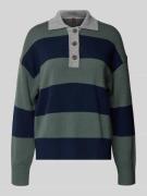 Stefanel Strickpullover mit Polokragen aus Lanawolle-Kaschmir-Mix in D...