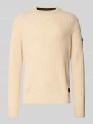 camel active Strickpullover aus Wolle mit Rundhalsausschnitt in Offwhi...